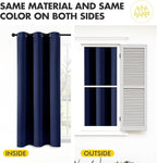 MIULEE Navy Blue Blackout Curtains for Bedroom Living Room 90 Inches Long 2 panels, Thermal Insulated Room Darkening Drapes Solid Grommet Top Noise Reducing Light Blocking Window Treatments 40x90 Inch
