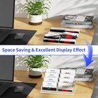 NIUBEE Clear Business Card Holder 4 Tier Acrylic Business Card Stand, 8 Slots Business Card Display for Desk Counter, 600 Card Capacity, 1 Pack