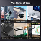 GeoHN.G USB C to C Fiber Optic Extension Cable 10M/33FT, Right Angle USB 3.2 10Gbps Long Distance Active Optical USB C Cable for VR/AR, Quest2, Webcam, Camera, Mini PC and More