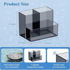 Marbrasse Acrylic Magnetic Pen Holder, Dry Erase Marker Holder, Magnetic Whiteboard Pencil Holders for Refrigerator, Locker, School and Office,Grey