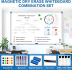 H-Qprobd 6'x4' Large Magnetic White Board Dry Erase Whiteboard with Aluminum Frame, 72"X48" Hanging White Boards for Wall with Long Pen Tray, Presentation Board for Office Classroom Home