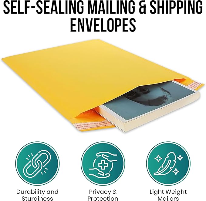 Levex - #2 8.5" x 12 [100 Pack) Kraft Bubble Mailers, Padded Envelope Mailers, Packing Envelope & Mailing Bags for Shipping