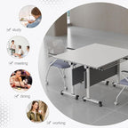 Conference Table,Folding Conference Tables Modern White Conference Room Table with Wheels, 2-10 Persons,for Office, Meeting Room (2, 1619YH, 55IN)