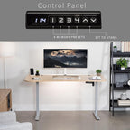 VIVO Electric 63 x 32 in Standing Desk, Memory Height Adjustment, 1B Series, Light Wood Top Gray Frame, DESK-KIT-1G1C