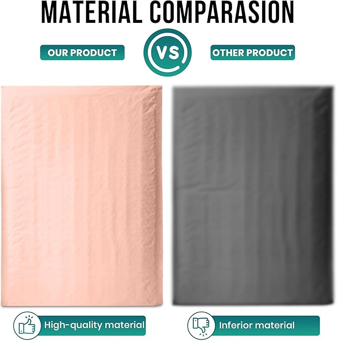 Levex - #2 8.5" x 12" [5 Pack] Light Pink Poly Bubble Mailers, Padded Envelope Mailers, Packing Envelope & Mailing Bags for Shipping