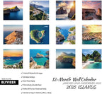 2025 Wall Calendar,Islands Monthly Wall Calendar, 12" x 24" Open,Family Planner Calendar,Home & Office Organizer,Hangable