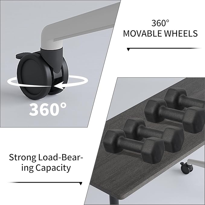 Conference Room Table with Flip-Top Design for Dynamic Meetings, Business Table Computer Desk with Heavy-Duty Frame,Foldable Seminar Meeting Tables for Home Office (4, B, 70.8IN)