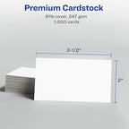 Avery Clean Edge Printable Business Cards with Sure Feed Technology, 2" x 3.5", White, 1,000 Blank Cards for Laser Printers (5874)