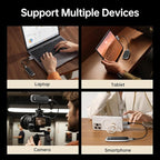 PHIXERO P10PRO External NVMe SSD 512GB, Up to 1050MB/s, USB 3.2 Gen2, Includes 2-in-1 USB C Cable, Portable Hard Drive for iPhone 15+/Android/Windows/Mac, Black