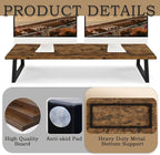 TEAMIX 31.5 inch Dual Monitor Riser for 2 Monitors, Long Monitor Stand Riser TV Stand Riser Monitor Stand for Desk Wood & Steel Desktop Riser Desk Organization Home Office