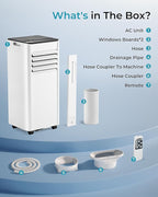 EUHOMY 10,000 BTU Portable Air Conditioners Up to 450 sq.ft, 3-1 Standing Smart Cooling AC with Remote, Dehumidifier, Fan, Air Conditioner Cools Room, 3 Modes, 24-hour timer, LED Display, Bedroom