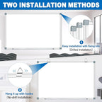 Magnetic White Board Dry Erase Whiteboard for Wall 60"x48" (2pcs) Aluminum Frame Hanging White Boards for Presentation, Teaching, Memo, Display