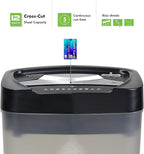 Aurora AU1232XB Anti-Jam 12-Sheet Crosscut Paper/Credit Card Shredder with 5.2-Gallon Wastebasket (Black/Semi Translucent Gray)