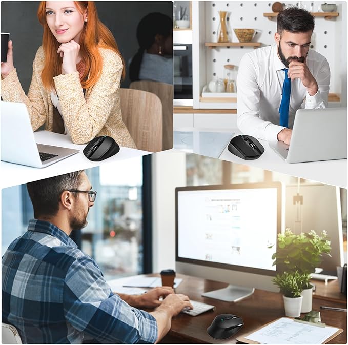 RaceGT USB C Wireless Mouse, Type C Silent Mouse for MacBook Air/Pro, 2.4G Cordless Computer Mice with 6 Buttons and 3 Adjustable DPI for Mac, Laptop, Desktop, PC