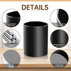 Christian Gifts,Metal Pen Holder Aluminum Pencil Holder for desk,Round Desktop Organizer and Black Pencil Cup for Office, School, Home and Stationary Supplies (Philippians 4:13)