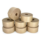 IDL Packaging 2.83" x 450 feet Reinforced Water-Activated Kraft Gummed Tape 30lb Thickness (Pack of 8) - Secure Paper Packing Tape for Secure Carton Sealing - Heavy-Duty for All Conditions, Brown
