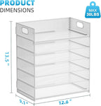 Marbrasse 6 Tier Paper Organizer Letter Tray - Mesh Desk File Organizer with Handle, Paper Sorter for Letter/A4 Office File Folder Holder - White