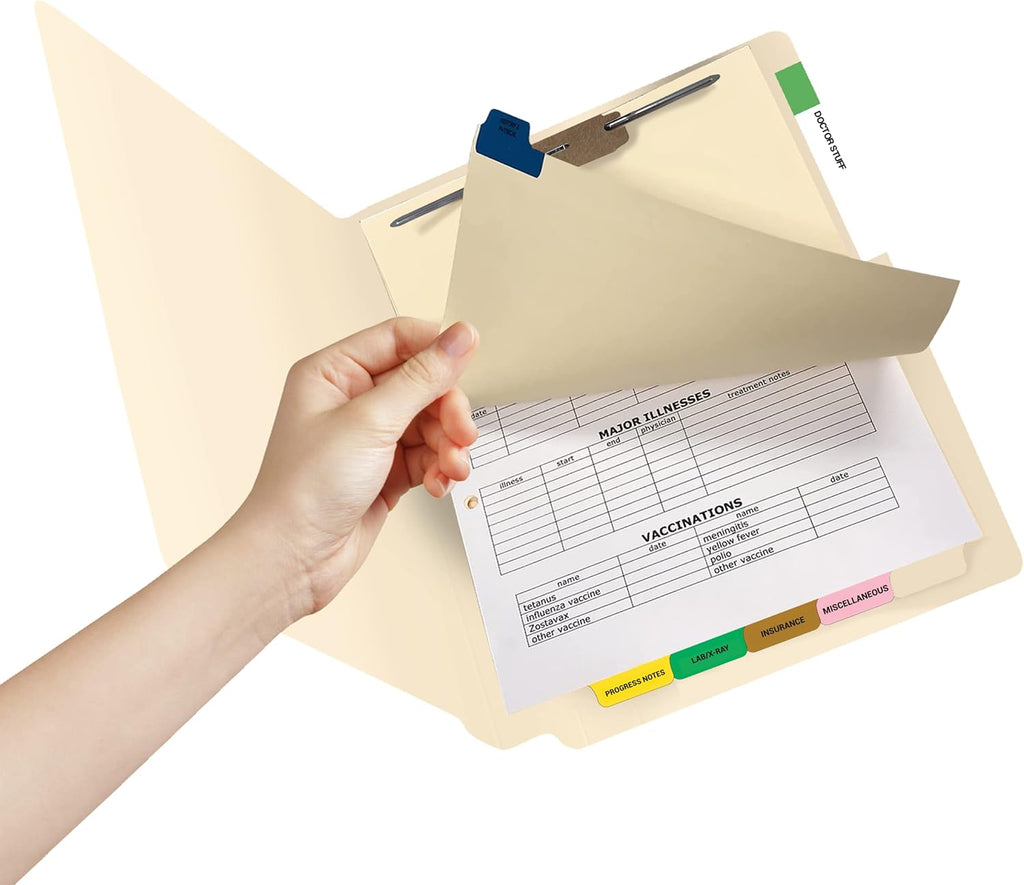 Doctor Stuff - Stock Medical Chart Dividers, 260 Sets of 6 Popular Healthcare Index Tabs, Bottom Tab, 8-1/2" x 11-3/8", File Folder Organizer for Nursing Patient Charts & Medical Records