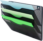 Kuntine.B Wall File Organizer Office Hanging Magazine Holder Wall File Organizer for Office Home (Black, 3 Tier)