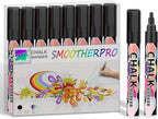 SMOOTHERPRO Liquid Chalk Marker Set 8 Colors 6mm Hightlight Blackboard Colorful Markers for Store Promotion, Menu Board, Art Decoration, Advertisement, Chalkboard (Black)