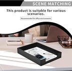 PU Leather Letter Tray - Load Documents Trays Front for Office Desktop Organizer - Desk Magazine, File, A4 Paper Holder - Paper Document File Holder (Black, A4-Tray)