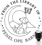 Custom Self Inking Stamp | Book Stamp Personalized Library Gifts for Book Lovers, Readers, Teachers (Dog 02)
