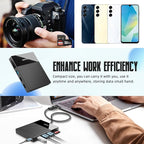 Portable Docking Station External Hard Drive 500GB Storage Hub, Multiport USB-C Huc + HDD 7-in-1, USB 3.0, SD/TF Card, HDD for Windows, Mac, Android, TV, Phone, Laptop, Desktop, PC