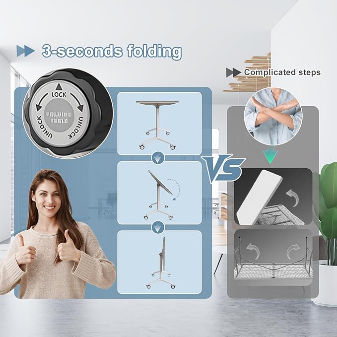 2Pack Folding Conference Room Table, Modern Conference Tables with Silent Wheels, Large Rectangular Mobile Training Tables for Office Classroom, Foldable Modular Seminar Table White (L55.1in)