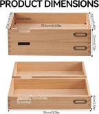 KIRIGEN Wood Desk Organizer Set of 2 Stackable Paper Tray Desktop Document Storage Wooden Letter Trays 2TTP-NA