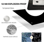 Magnetic Glass Writeboard 72"x48" Premium Tempered Dry Erase Boards Wall Mounted Frameless Whiteboard Bulletin Message Boards (Black)