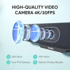 Yealink MeetingBar A10 Conference Room Webcam 4K 120° Wide Angle Camera with Android OS, Video Conferencing System with Microphone and Speaker, AI Speaker Tracking, Auto Framing, Teams Zoom Certified