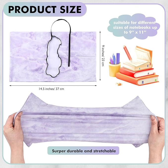 Sherr 14 Pack Stretchable Book Covers Reusable Jumbo Bookcloth 9" x 11" Durable Washable Back to School Book Cover Protector for Most Hardcover Books Textbooks(Fresh,Marble)