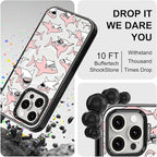 MOSNOVO Case for iPhone 15 Pro Max, [10ft 4X Military-Grade Drop Protection] Durable & Shockproof Phone Case Cover Design for iPhone 15 Pro Max - Pink Sharks - Clear Black