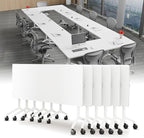 Conference Table, Folding Conference Desk Modern White, Seminar Table with Wheels, 2-10 People for Office, Meeting Break Room (6, 1915, 61IN)