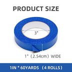 Painters Tape,1 in.W X 60 yd,4 Rolls (240yds),Blue Masking Tape for Walls,Paint