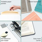 POPRUN Planner 2025-2026 (Large - 8.5'' x 10.5'') Academic Weekly Calendar (July 2025 - June 2026) with Hourly Time Slots, Monthly Tabs, 100GSM Thick Papers, Leather Soft Cover - Blue Green