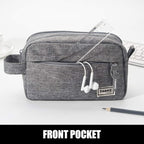 Sooez High Capacity Pencil Case, Big Pencil Bag Pouch Box Organizer Pen Case, Portable Journaling Supplies with Easy Grip Handle & Loop, Asthetic Supply for Girls Adults, Grey