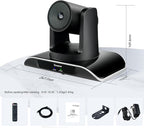 Tenveo PTZ Conference Camera 3X Optical Zoom FHD 1080P 60FPS, 114° Wide View Angel USB3.0/HDMI/RS485/RS232 PTZ Camera for Video Conferencing Church Services Online Education Zoom OBS Teams
