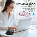 TECKNET Ergonomic Mouse, Wireless Bluetooth Vertical Mouse, 4800 DPI Optical Tracking, 6 Adjustable DPI, Quiet Clicks, 2.4GHz with USB A Receiver, 12 Months Battery, 6 Buttons, Wide Compatibility