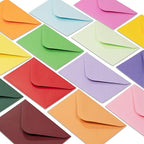 Gift Card Envelopes - 160-Count Mini Envelopes, Paper Business Card Envelopes, Bulk Tiny Envelope Pockets, 16 Colors, 4 x 2.7 Inches