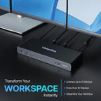 VisionTek VT4500 12in1 Docking Station Dual Monitor 4K – x2 HDMI, x2 DisplayPort, 60W USB-C PD, x4 USB-A 3.0, x2 5Gbps USB-C, 3.5mm Audio Jack, & Ethernet – Compatible with Laptop, PC, and MacBook