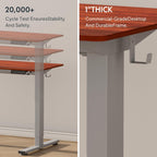 FLEXISPOT EN1 Whole Piece Standing Desk 55 x 28 Inches Stand Up Height Adjustable Desk for Workstation and Home Office (Silver Frame + Mahogany Top, 2 Packages)