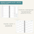 BEZEND Planner 2025-2026 Weekly and Monthly, 5.8" x 8.5" Academic Calendar (Jul 25-Dec 26) Vertical Daily Appointment with Hourly Timeslot & Monthly Tab, Spiral, PU Leather Softcover - Cornflower