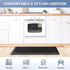 StepRite 4/5 Inch Thick Kitchen Mat Anti Fatigue Mat Kitchen Rugs Kitchen Decor Non-Slip, Stain Resistant, Waterproof Kitchen Mats Desk Mat for Kitchen, Office, Workshop, Black, 17'' x 39''