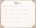 Simplified Desk Calendar 2025-2026 with Desktop Mat, Cabbrix Large Desk Pad Calendar 21" x 16-1/2" Runs From July 2025 to December 2026, Desk Blotter Calendar for Home School and Office (Apricot)