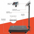 Houseables Industrial Scale, Platform Scale, 600 LB, Large, Weight Machine for Luggage, Shipping, Packages, Floor, Commercial, Heavy Duty, Box, Postal, Laundry, Warehouse, Luggage Weighing, Digital