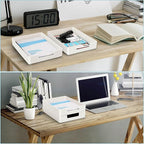Letter Tray/Paper Tray Organizer for Desk/Stackable Letter Tray Paper Holder File Organizer for Office Supplies School Home Desk Accessories (White) 2Pcs