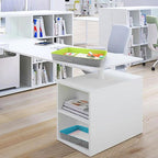 Welaxy 2-Piece Office Desk Drawer Organizer Tray Letter-Size documents A4 Paper Book File Folder Holder Storage Bins (Green + Turquoise)