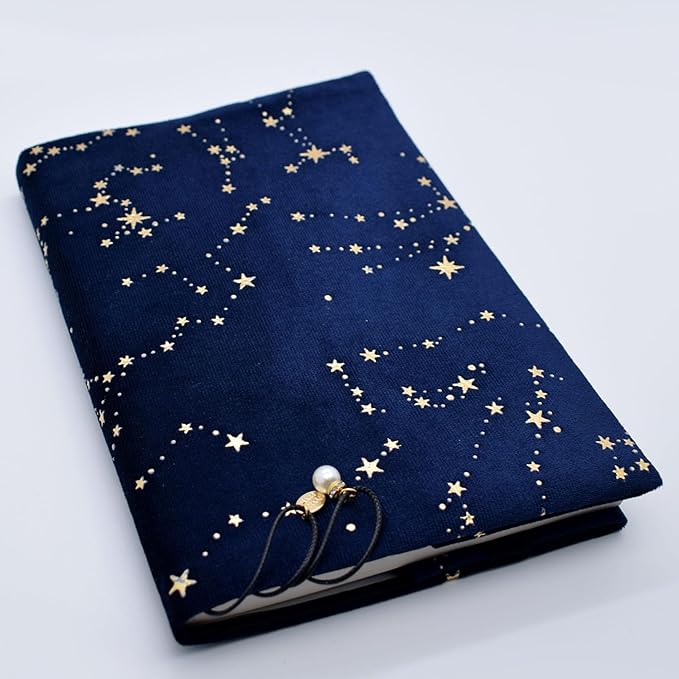 BLBMH A5 Book Covers for Paperbacks Book Cover Fit for 5.5x8.3 inch Adjustable Book Jacket Cover for A5 Diary Books Fabric Softcover Protector for Notebook - Velvet Blue 8.3in