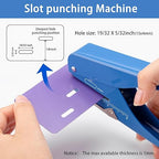 Handheld Badge Slot Hole Punch: Imlike Card Punch with Garbage Collector, Slot Puncher for PVC ID Card, Business Card, Name Tag and Luggage tag, 19/32" x 5/32" Hole, All Metal Construction